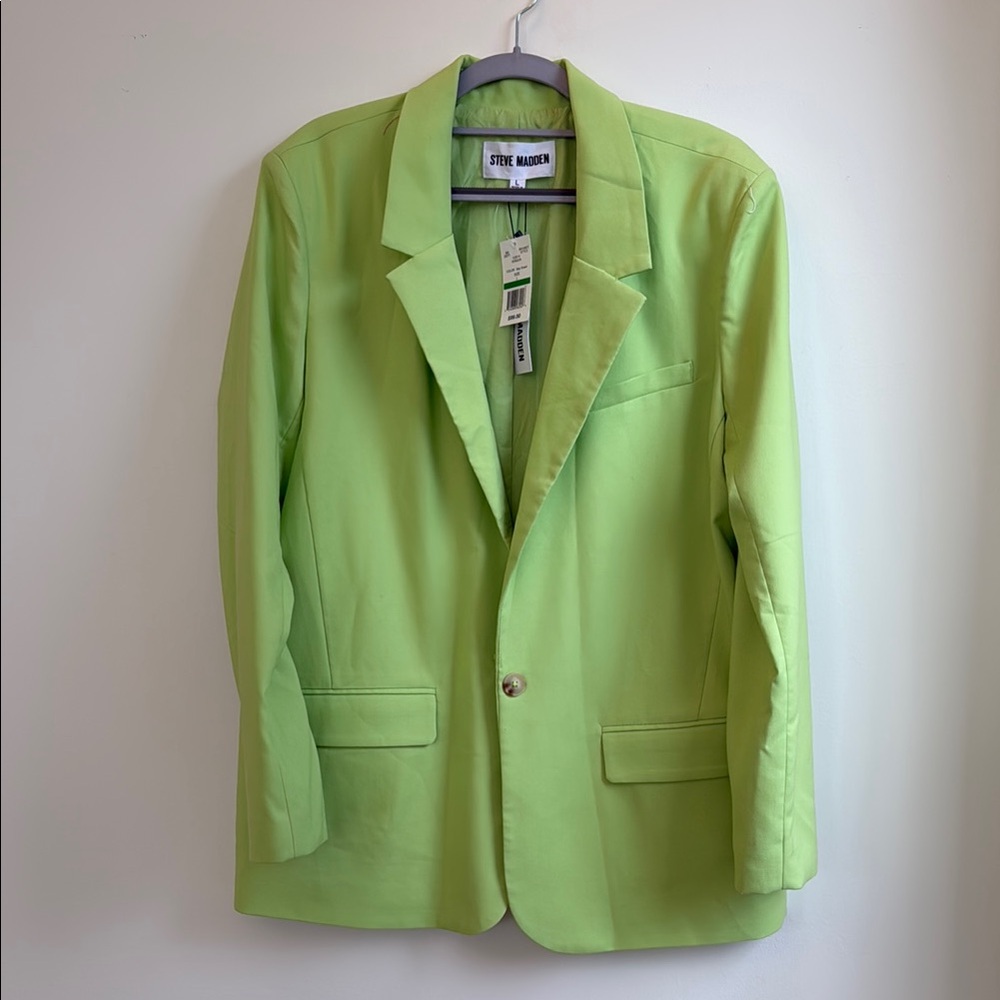 Steve Madden Neon Long Lime Green Blazer L